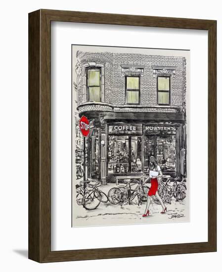 The Coffee Roasters Place-Loui Jover-Framed Art Print