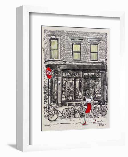 The Coffee Roasters Place-Loui Jover-Framed Art Print