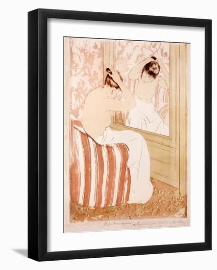 The Coiffure-Mary Stevenson Cassatt-Framed Giclee Print