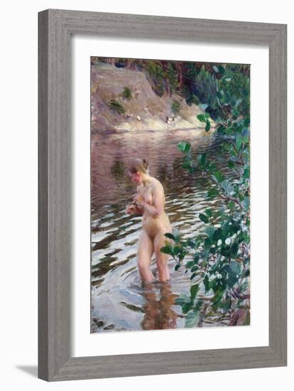 The Cold Stream Par Zorn, Anders Leonard (1860-1920). Oil on Canvas, Size : 98X66, 1894, Private Co-Anders Leonard Zorn-Framed Giclee Print
