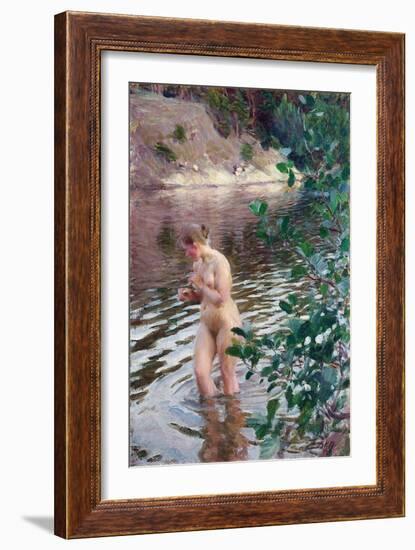 The Cold Stream Par Zorn, Anders Leonard (1860-1920). Oil on Canvas, Size : 98X66, 1894, Private Co-Anders Leonard Zorn-Framed Giclee Print