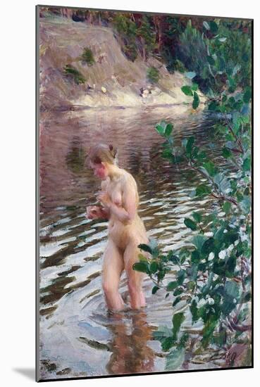 The Cold Stream Par Zorn, Anders Leonard (1860-1920). Oil on Canvas, Size : 98X66, 1894, Private Co-Anders Leonard Zorn-Mounted Giclee Print