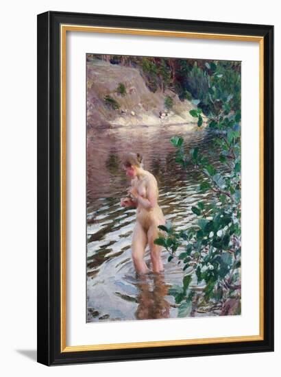 The Cold Stream Par Zorn, Anders Leonard (1860-1920). Oil on Canvas, Size : 98X66, 1894, Private Co-Anders Leonard Zorn-Framed Giclee Print