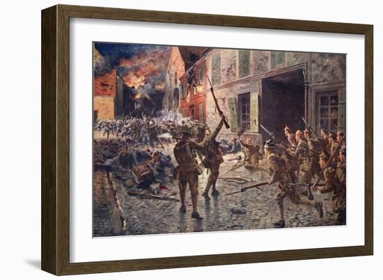 The Coldstream Guards at Landrecies, August 1914-William Barnes Wollen-Framed Giclee Print