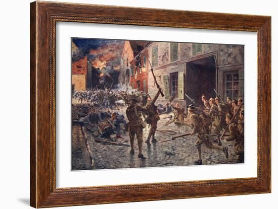 The Coldstream Guards at Landrecies, August 1914-William Barnes Wollen-Framed Giclee Print