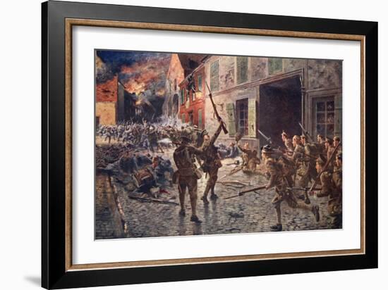 The Coldstream Guards at Landrecies, August 1914-William Barnes Wollen-Framed Giclee Print