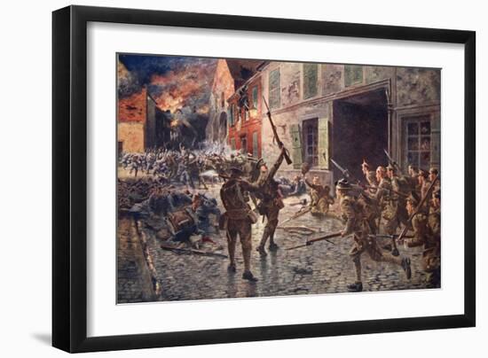 The Coldstream Guards at Landrecies, August 1914-William Barnes Wollen-Framed Giclee Print