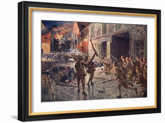 The Coldstream Guards at Landrecies, August 1914-William Barnes Wollen-Framed Giclee Print