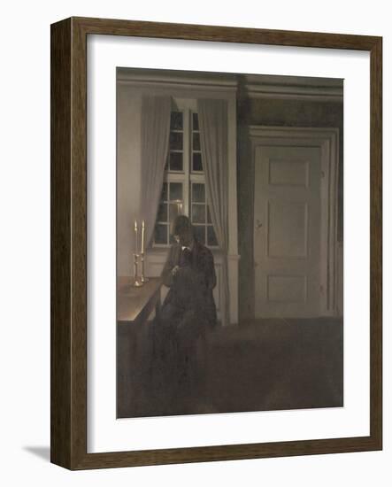 The Collector of Coins, 1904-Vilhelm Hammershoi-Framed Giclee Print