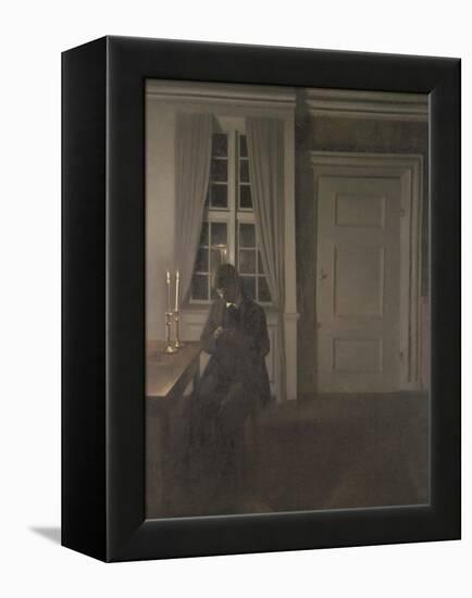 The Collector of Coins, 1904-Vilhelm Hammershoi-Framed Premier Image Canvas