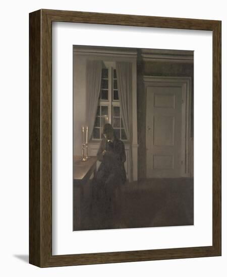 The Collector of Coins, 1904-Vilhelm Hammershoi-Framed Premium Giclee Print