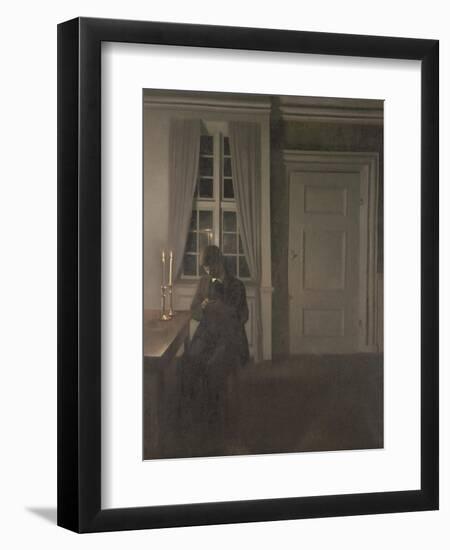 The Collector of Coins, 1904-Vilhelm Hammershoi-Framed Premium Giclee Print