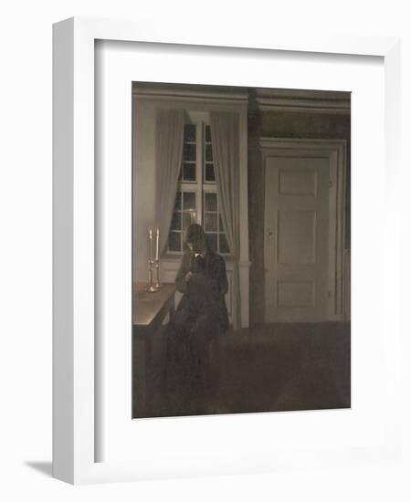 The Collector of Coins, 1904-Vilhelm Hammershoi-Framed Premium Giclee Print