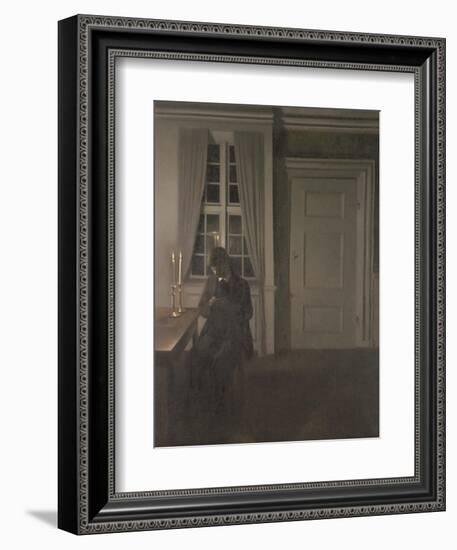 The Collector of Coins, 1904-Vilhelm Hammershoi-Framed Premium Giclee Print