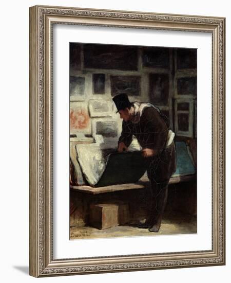 The Collector of Engravings, circa 1860-62-Honore Daumier-Framed Giclee Print