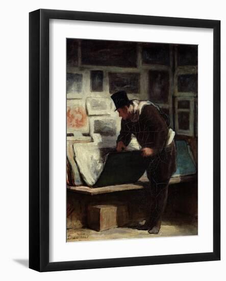 The Collector of Engravings, circa 1860-62-Honore Daumier-Framed Giclee Print