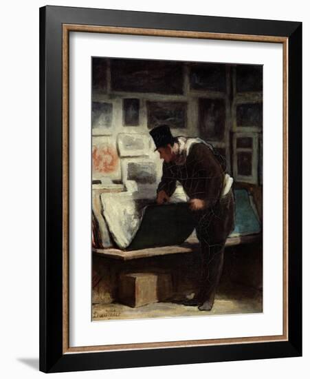 The Collector of Engravings, circa 1860-62-Honore Daumier-Framed Giclee Print