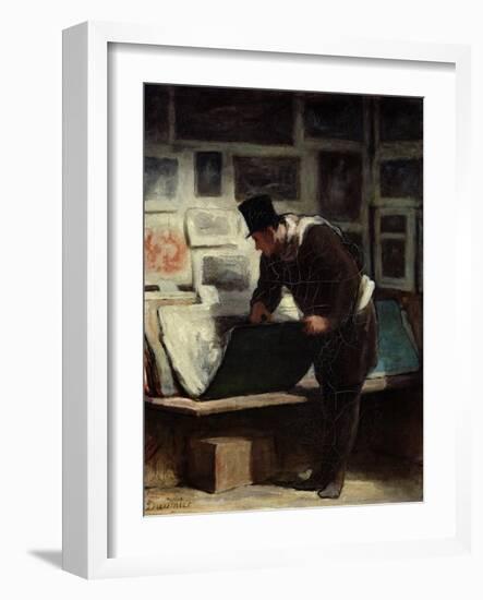 The Collector of Engravings, circa 1860-62-Honore Daumier-Framed Giclee Print