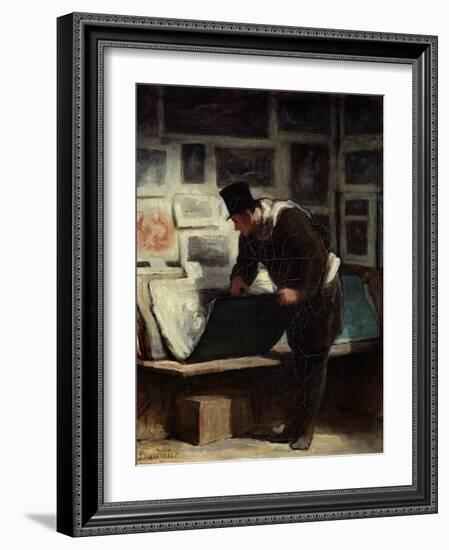 The Collector of Engravings, circa 1860-62-Honore Daumier-Framed Giclee Print