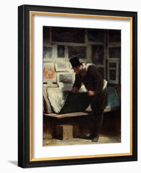 The Collector of Engravings, circa 1860-62-Honore Daumier-Framed Giclee Print