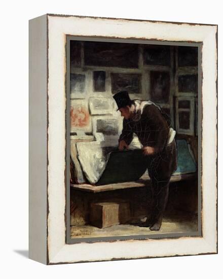 The Collector of Engravings, circa 1860-62-Honore Daumier-Framed Premier Image Canvas