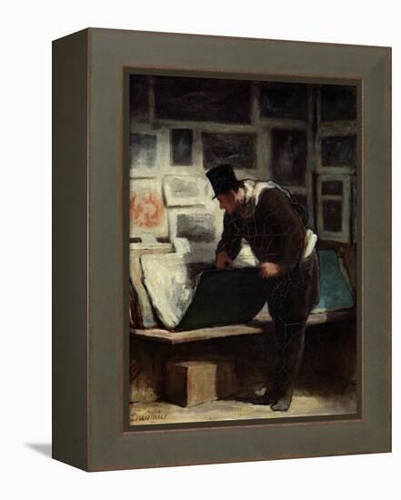 The Collector of Engravings, circa 1860-62-Honore Daumier-Framed Premier Image Canvas