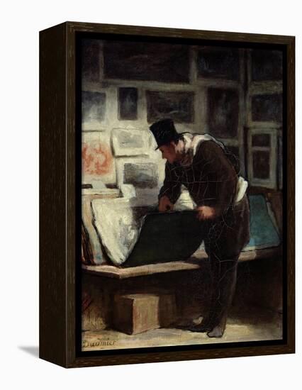 The Collector of Engravings, circa 1860-62-Honore Daumier-Framed Premier Image Canvas