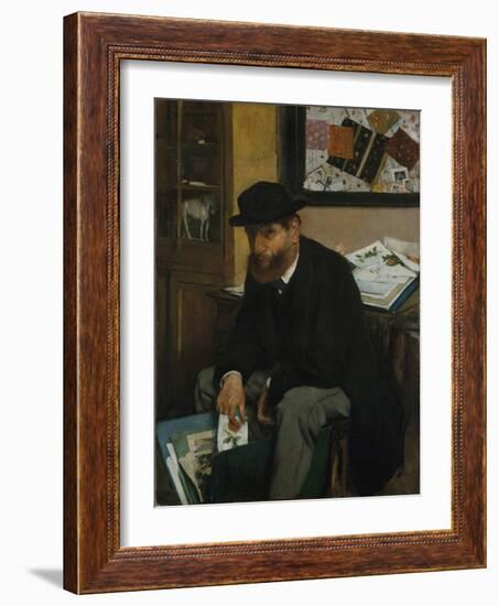 The Collector of Prints, 1866-Edgar Degas-Framed Giclee Print