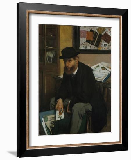 The Collector of Prints, 1866-Edgar Degas-Framed Giclee Print