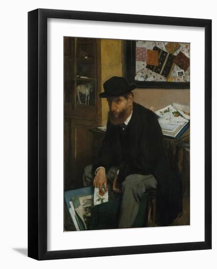 The Collector of Prints, 1866-Edgar Degas-Framed Giclee Print