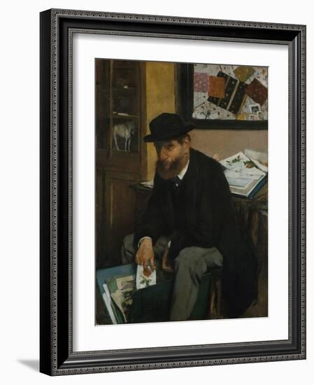 The Collector of Prints, 1866-Edgar Degas-Framed Giclee Print