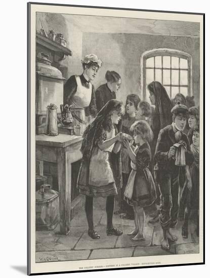 The Colliery Strikes, Distress in a Colliery Village, Distributing Soup-William Heysham Overend-Mounted Giclee Print