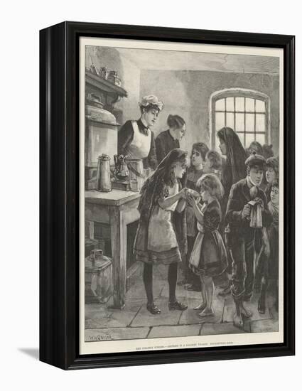 The Colliery Strikes, Distress in a Colliery Village, Distributing Soup-William Heysham Overend-Framed Premier Image Canvas