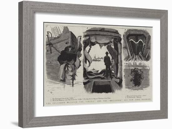 The Collision Between the Celtic and the Britannic Off New York Harbour-Joseph Nash-Framed Giclee Print