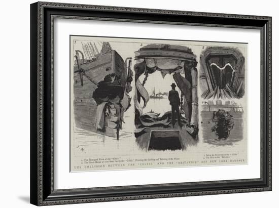 The Collision Between the Celtic and the Britannic Off New York Harbour-Joseph Nash-Framed Giclee Print