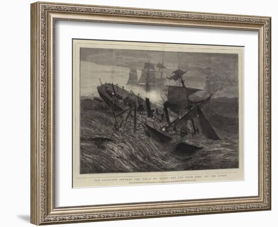 The Collision Between the Ville Du Havre and the Loch Earn Off the Azores-null-Framed Giclee Print