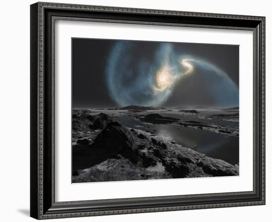 The Collision of the Milky Way And Andromeda Galaxies Seen from the Earth-Stocktrek Images-Framed Photographic Print