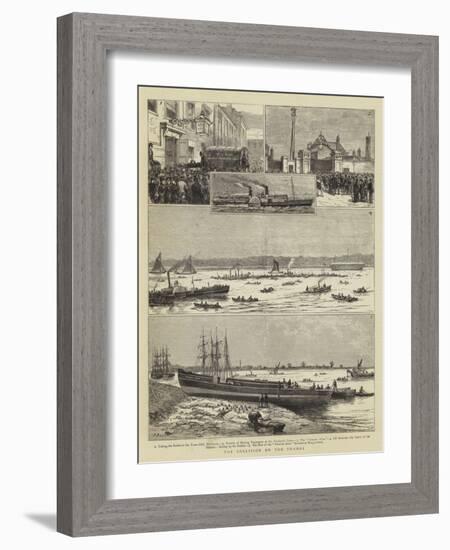 The Collision on the Thames-null-Framed Giclee Print