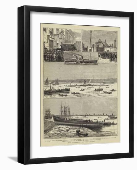 The Collision on the Thames-null-Framed Giclee Print