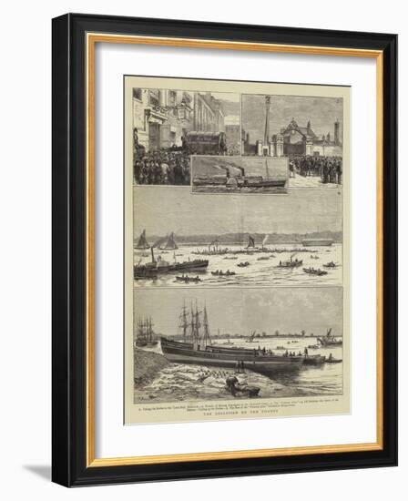 The Collision on the Thames-null-Framed Giclee Print