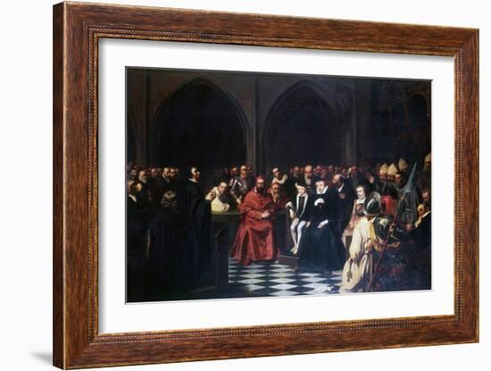 The Colloquy of Poissy in 1561, C1855-1912-Tony Robert-fleury-Framed Giclee Print