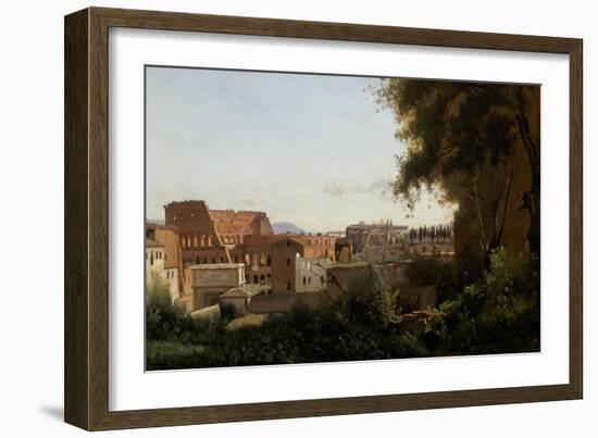 The Collosseum, Seen from the Farnese Gardens, 1826-Jean-Baptiste-Camille Corot-Framed Giclee Print