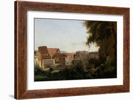 The Collosseum, Seen from the Farnese Gardens, 1826-Jean-Baptiste-Camille Corot-Framed Giclee Print