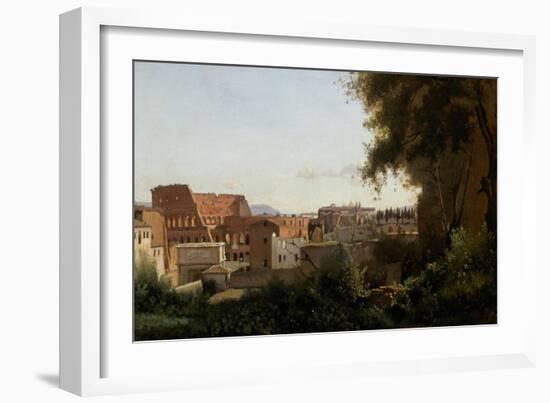 The Collosseum, Seen from the Farnese Gardens, 1826-Jean-Baptiste-Camille Corot-Framed Giclee Print