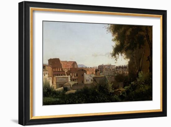 The Collosseum, Seen from the Farnese Gardens, 1826-Jean-Baptiste-Camille Corot-Framed Giclee Print