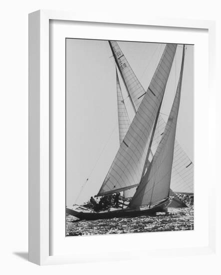 The Colombia and Nefertiti During Trial Race For the America's Cup-George Silk-Framed Photographic Print