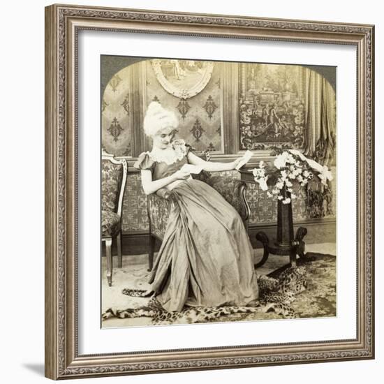 The Colonial Maiden's Dilemma, Two Proposals, Which Will Be Accepted-Underwood & Underwood-Framed Photographic Print