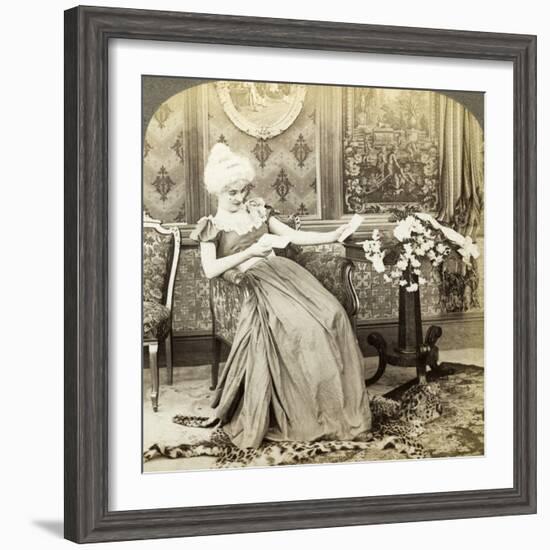 The Colonial Maiden's Dilemma, Two Proposals, Which Will Be Accepted-Underwood & Underwood-Framed Photographic Print