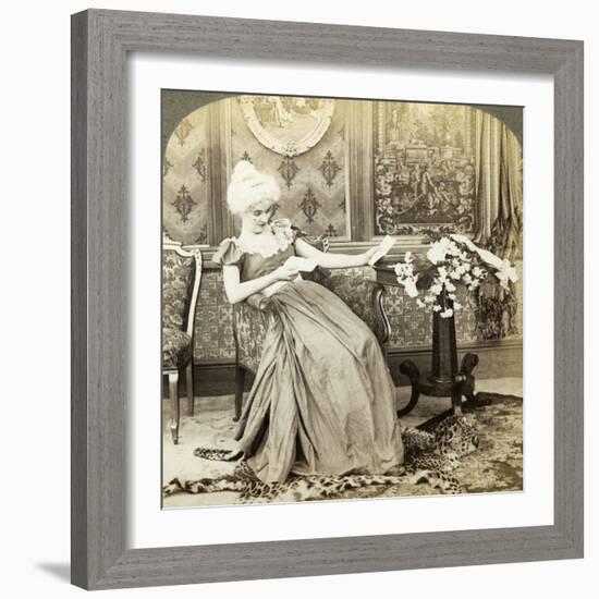 The Colonial Maiden's Dilemma, Two Proposals, Which Will Be Accepted-Underwood & Underwood-Framed Photographic Print