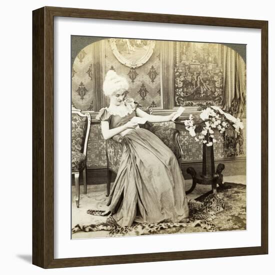 The Colonial Maiden's Dilemma, Two Proposals, Which Will Be Accepted-Underwood & Underwood-Framed Photographic Print
